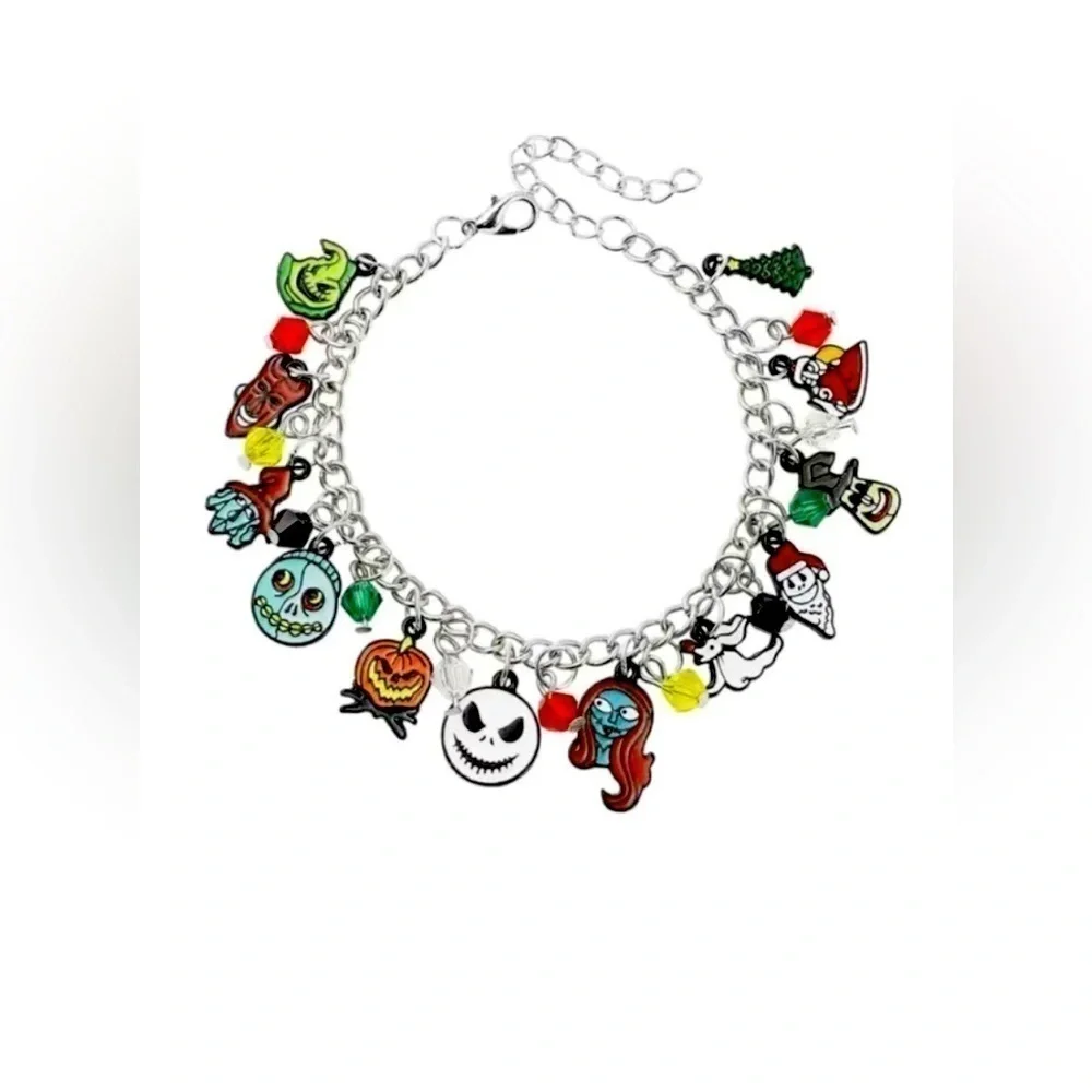 Halloween Bracelet Charm Goth Punk Skater Scary Spooky Party Pumpkin - Picture 4 of 8